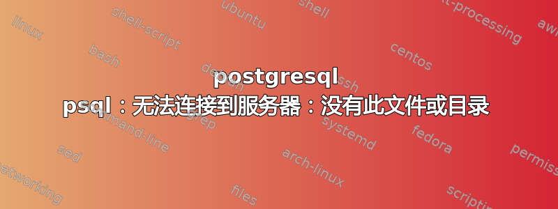 postgresql psql：无法连接到服务器：没有此文件或目录