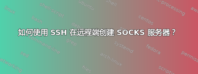 如何使用 SSH 在远程端创建 SOCKS 服务器？