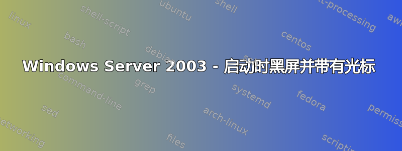 Windows Server 2003 - 启动时黑屏并带有光标