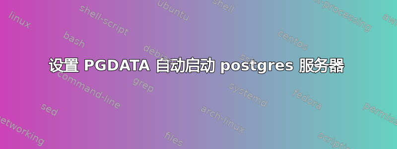 设置 PGDATA 自动启动 postgres 服务器