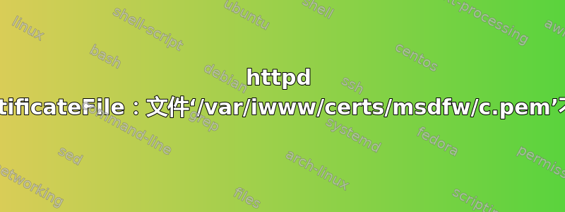 httpd 返回“SSLCertificateFile：文件‘/var/iwww/certs/msdfw/c.pem’不存在或为空”