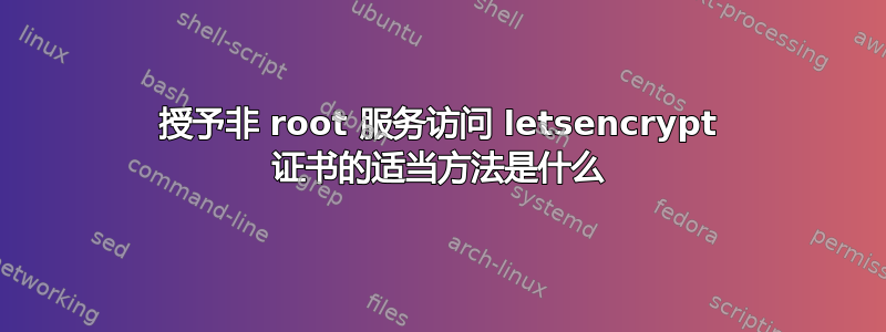 授予非 root 服务访问 letsencrypt 证书的适当方法是什么