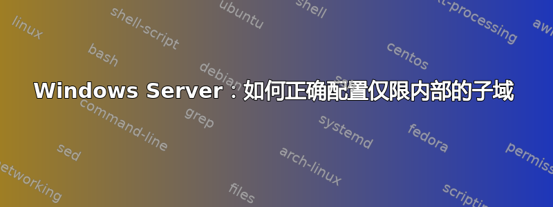 Windows Server：如何正确配置仅限内部的子域