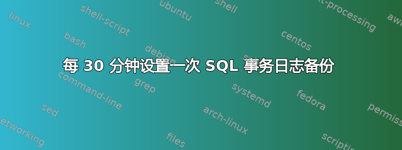 每 30 分钟设置一次 SQL 事务日志备份