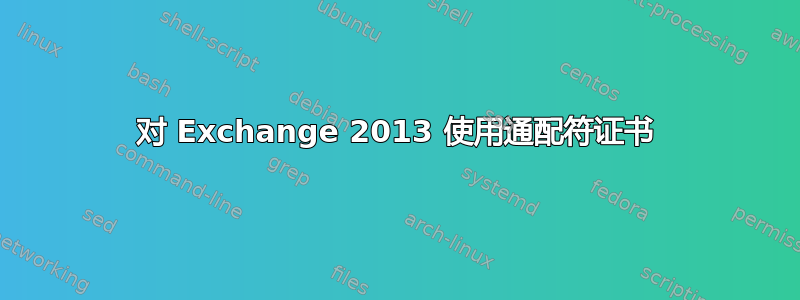 对 Exchange 2013 使用通配符证书