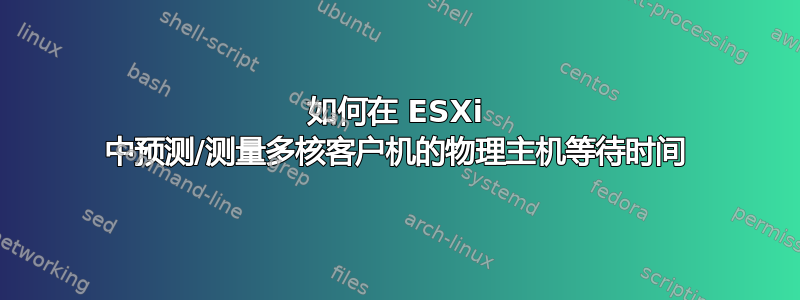 如何在 ESXi 中预测/测量多核客户机的物理主机等待时间