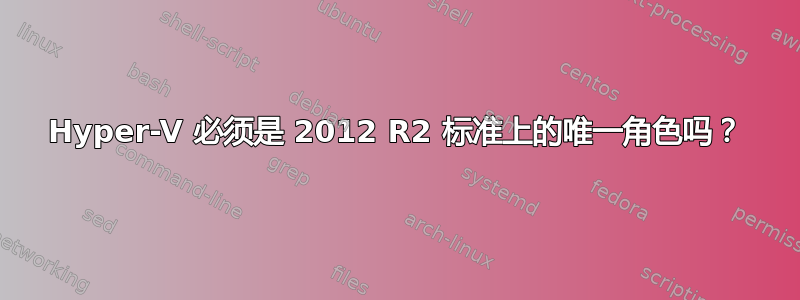 Hyper-V 必须是 2012 R2 标准上的唯一角色吗？