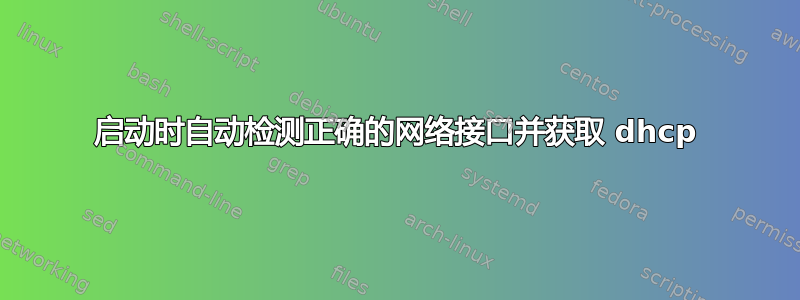 启动时自动检测正确的网络接口并获取 dhcp