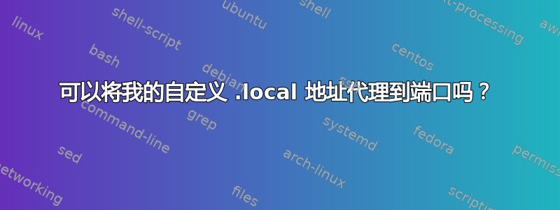 可以将我的自定义 .local 地址代理到端口吗？