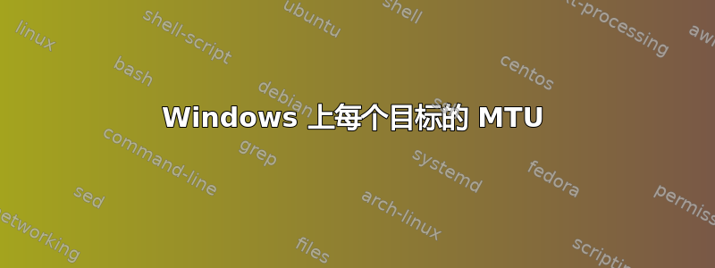 Windows 上每个目标的 MTU