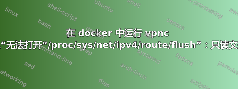 在 docker 中运行 vpnc 时，出现“无法打开“/proc/sys/net/ipv4/route/flush”：只读文件系统”