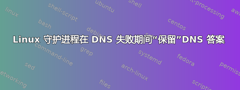 Linux 守护进程在 DNS 失败期间“保留”DNS 答案