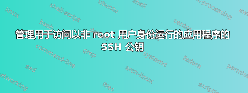 管理用于访问以非 root 用户身份运行的应用程序的 SSH 公钥