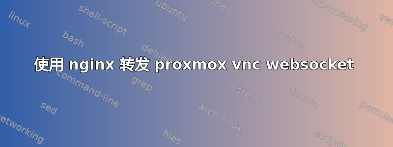 使用 nginx 转发 proxmox vnc websocket