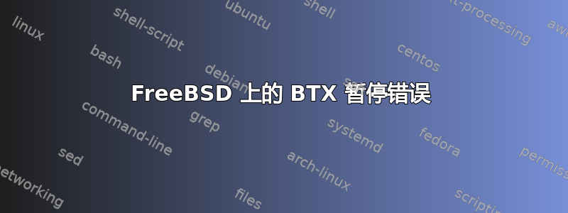 FreeBSD 上的 BTX 暂停错误