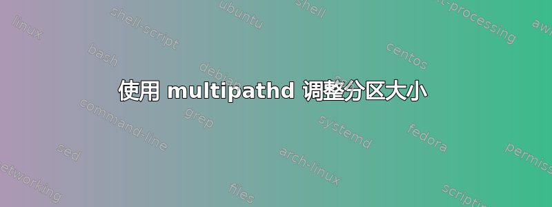 使用 multipathd 调整分区大小