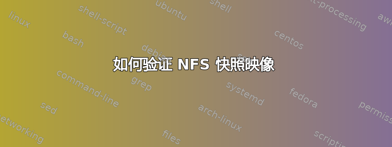 如何验证 NFS 快照映像