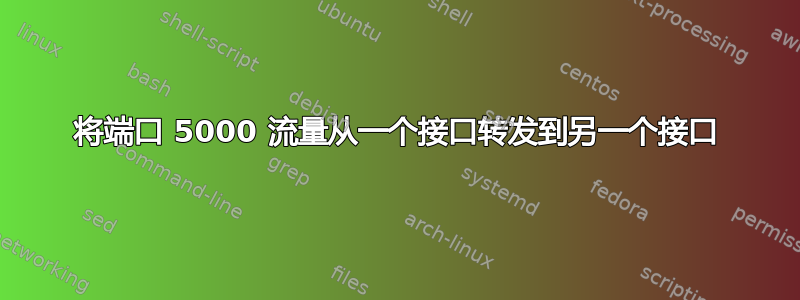 将端口 5000 流量从一个接口转发到另一个接口