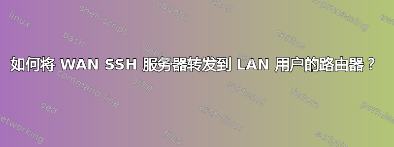 如何将 WAN SSH 服务器转发到 LAN 用户的路由器？