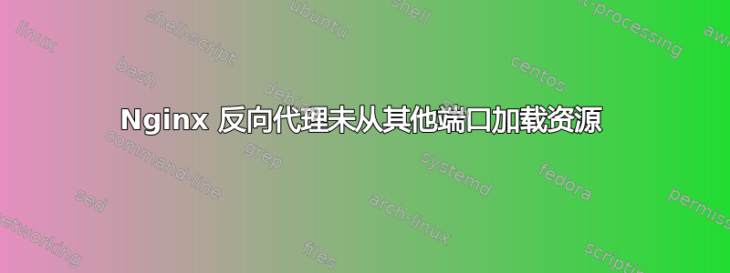 Nginx 反向代理未从其他端口加载资源