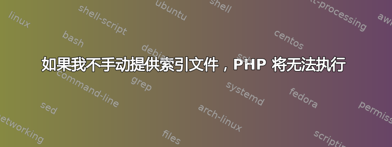 如果我不手动提供索引文件，PHP 将无法执行