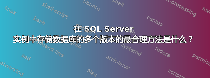 在 SQL Server 实例中存储数据库的多个版本的最合理方法是什么？