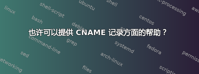 也许可以提供 CNAME 记录方面的帮助？