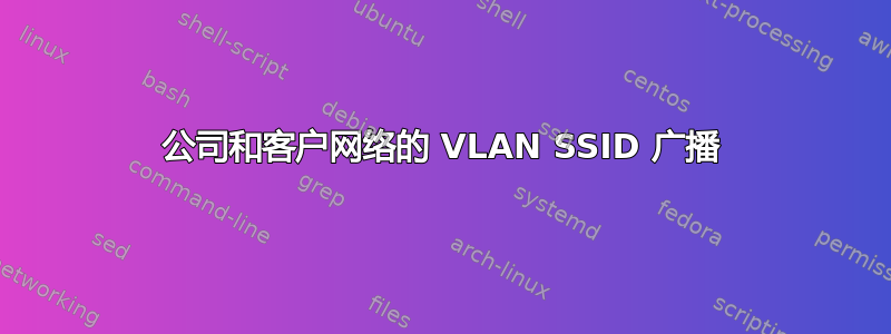 公司和客户网络的 VLAN SSID 广播