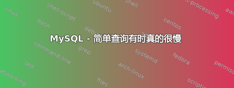 MySQL - 简单查询有时真的很慢