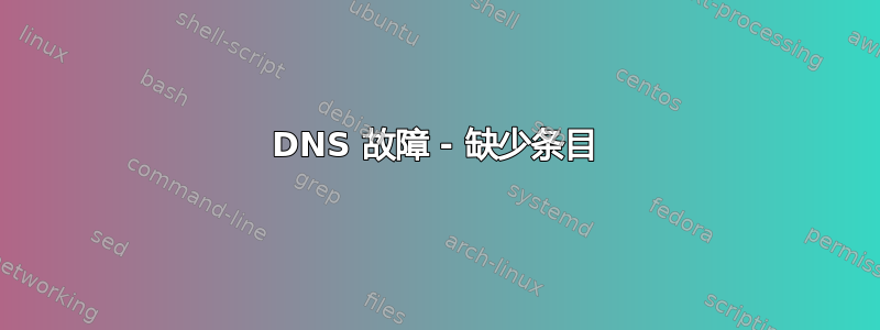 DNS 故障 - 缺少条目