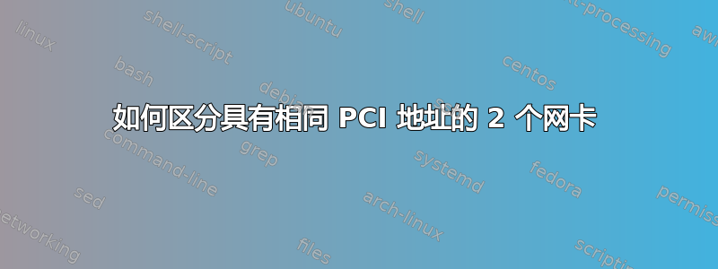 如何区分具有相同 PCI 地址的 2 个网卡