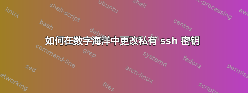 如何在数字海洋中更改私有 ssh 密钥