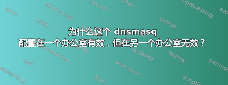 为什么这个 dnsmasq 配置在一个办公室有效，但在另一个办公室无效？