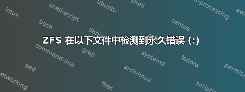 ZFS 在以下文件中检测到永久错误 (:)