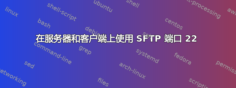 在服务器和客户端上使用 SFTP 端口 22