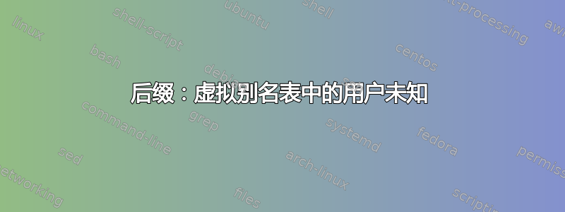 后缀：虚拟别名表中的用户未知