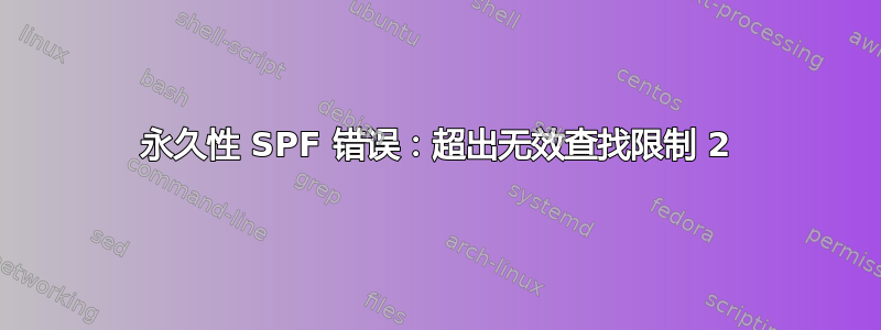 永久性 SPF 错误：超出无效查找限制 2