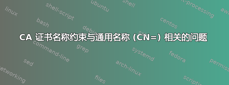 CA 证书名称约束与通用名称 (CN=) 相关的问题