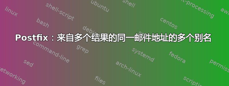 Postfix：来自多个结果的同一邮件地址的多个别名