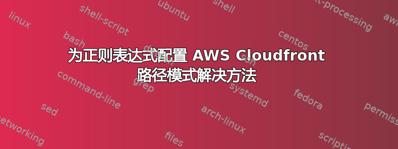 为正则表达式配置 AWS Cloudfront 路径模式解决方法