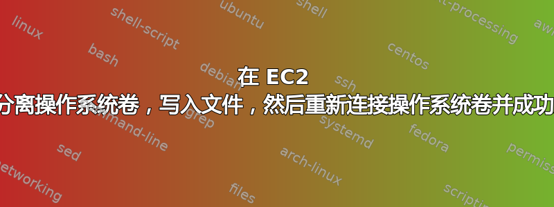 在 EC2 上，分离操作系统卷，写入文件，然后重新连接操作系统卷并成功启动