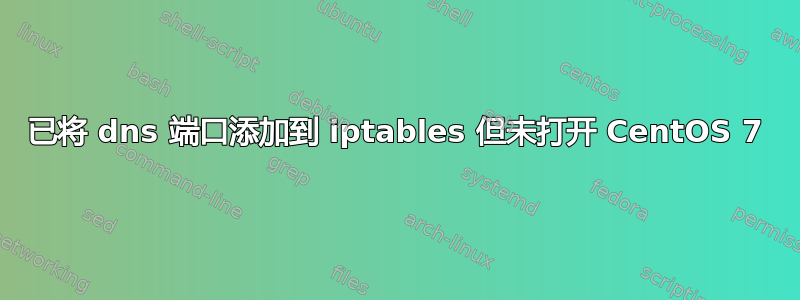 已将 dns 端口添加到 iptables 但未打开 CentOS 7