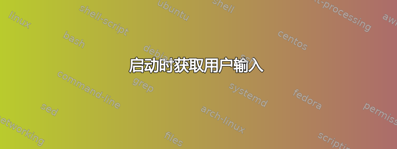 启动时获取用户输入