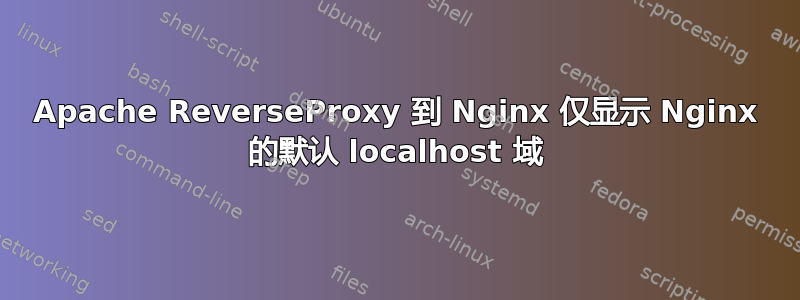 Apache ReverseProxy 到 Nginx 仅显示 Nginx 的默认 localhost 域