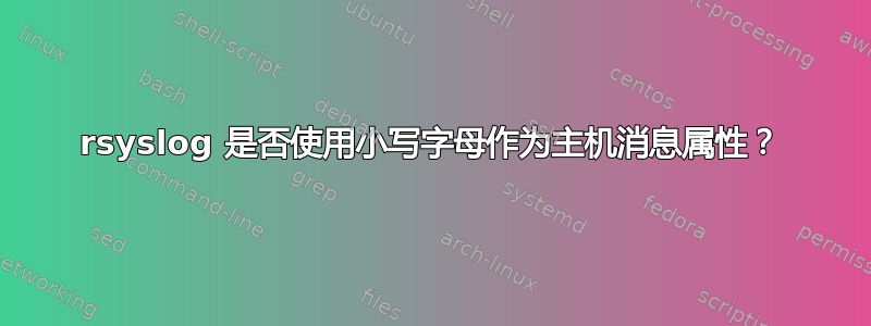 rsyslog 是否使用小写字母作为主机消息属性？