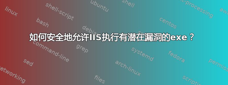 如何安全地允许IIS执行有潜在漏洞的exe？