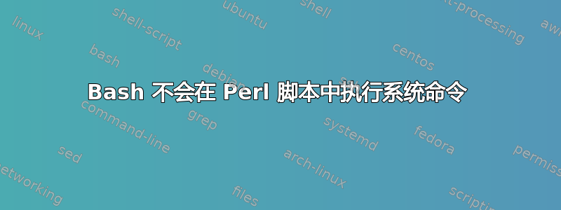 Bash 不会在 Perl 脚本中执行系统命令