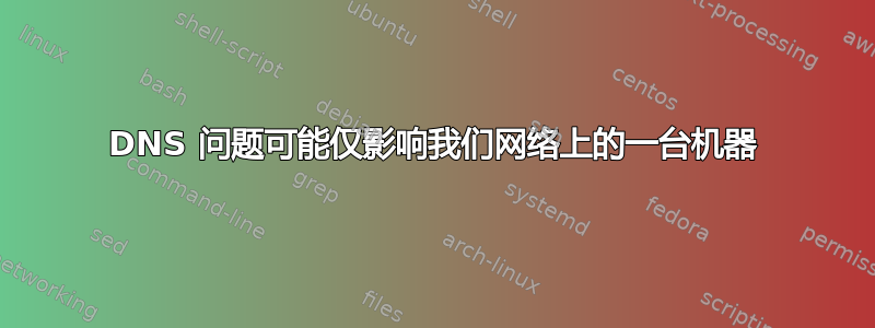 DNS 问题可能仅影响我们网络上的一台机器