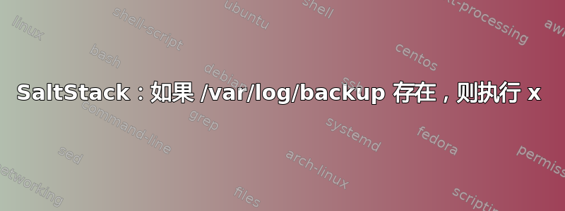 SaltStack：如果 /var/log/backup 存在，则执行 x