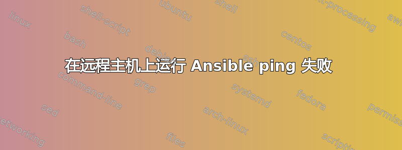 在远程主机上运行 Ansible ping 失败